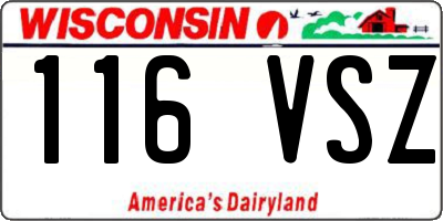 WI license plate 116VSZ