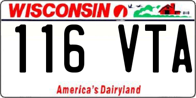 WI license plate 116VTA