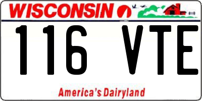 WI license plate 116VTE