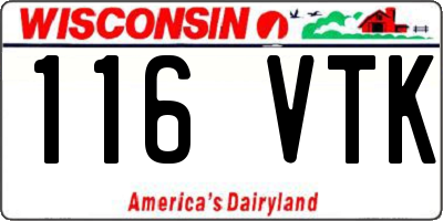 WI license plate 116VTK