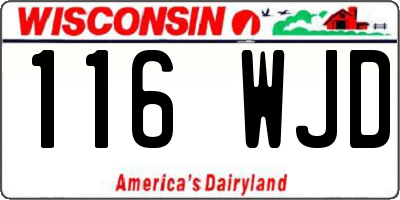WI license plate 116WJD