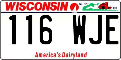 WI license plate 116WJE