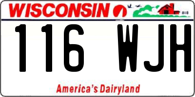 WI license plate 116WJH