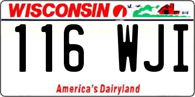 WI license plate 116WJI