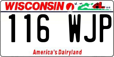 WI license plate 116WJP