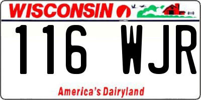 WI license plate 116WJR