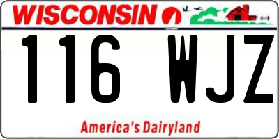 WI license plate 116WJZ