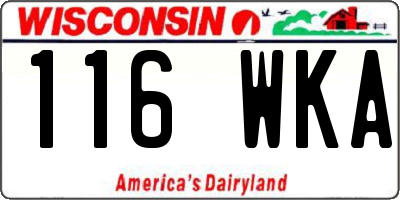 WI license plate 116WKA