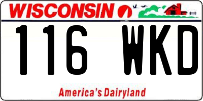 WI license plate 116WKD