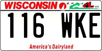 WI license plate 116WKE
