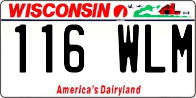 WI license plate 116WLM