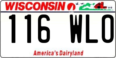 WI license plate 116WLO
