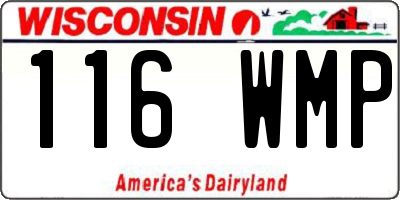 WI license plate 116WMP
