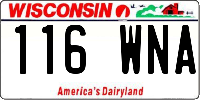 WI license plate 116WNA