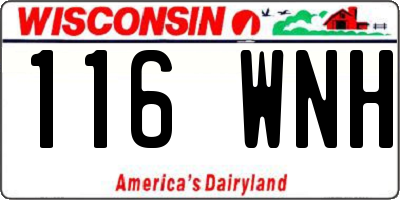 WI license plate 116WNH