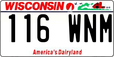 WI license plate 116WNM