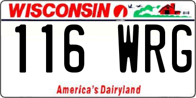 WI license plate 116WRG