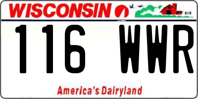 WI license plate 116WWR