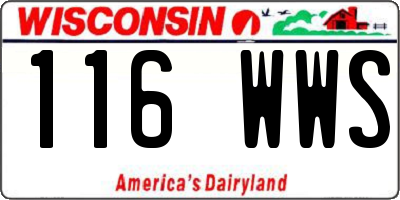 WI license plate 116WWS