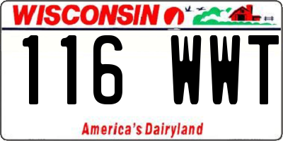 WI license plate 116WWT