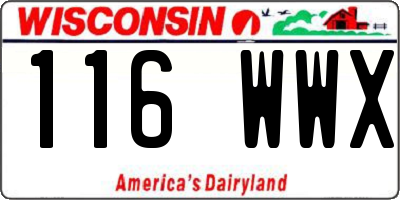 WI license plate 116WWX