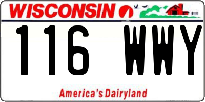 WI license plate 116WWY