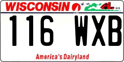 WI license plate 116WXB