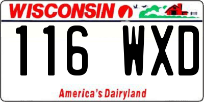 WI license plate 116WXD