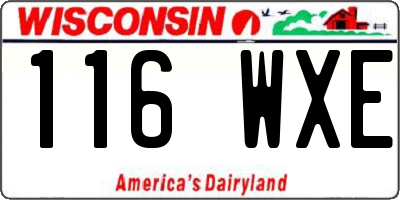 WI license plate 116WXE