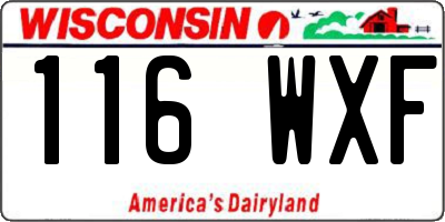 WI license plate 116WXF