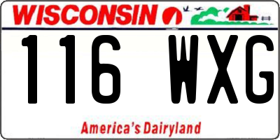 WI license plate 116WXG