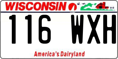 WI license plate 116WXH
