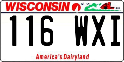 WI license plate 116WXI