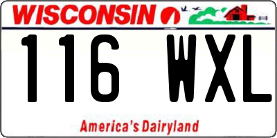 WI license plate 116WXL