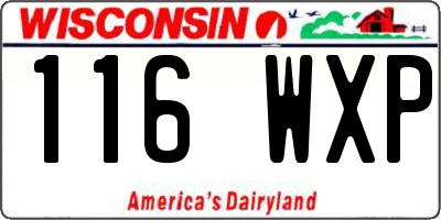 WI license plate 116WXP