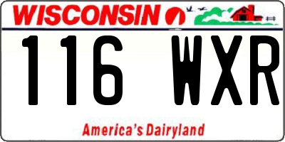 WI license plate 116WXR