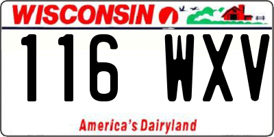 WI license plate 116WXV