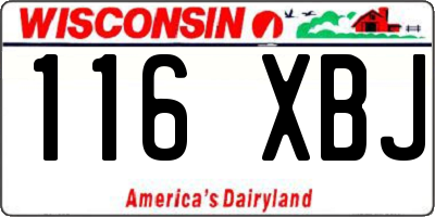 WI license plate 116XBJ