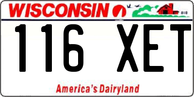 WI license plate 116XET