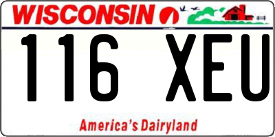 WI license plate 116XEU