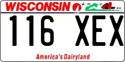 WI license plate 116XEX