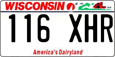 WI license plate 116XHR
