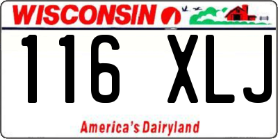 WI license plate 116XLJ