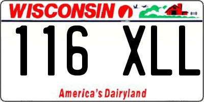 WI license plate 116XLL