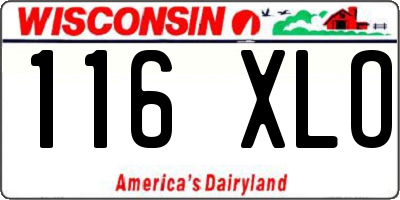 WI license plate 116XLO