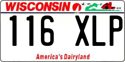WI license plate 116XLP