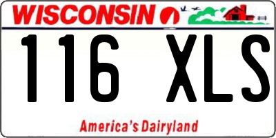 WI license plate 116XLS
