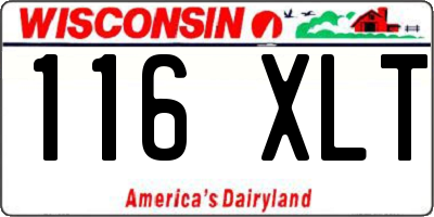 WI license plate 116XLT