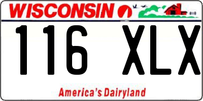 WI license plate 116XLX