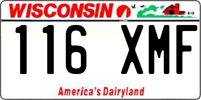 WI license plate 116XMF